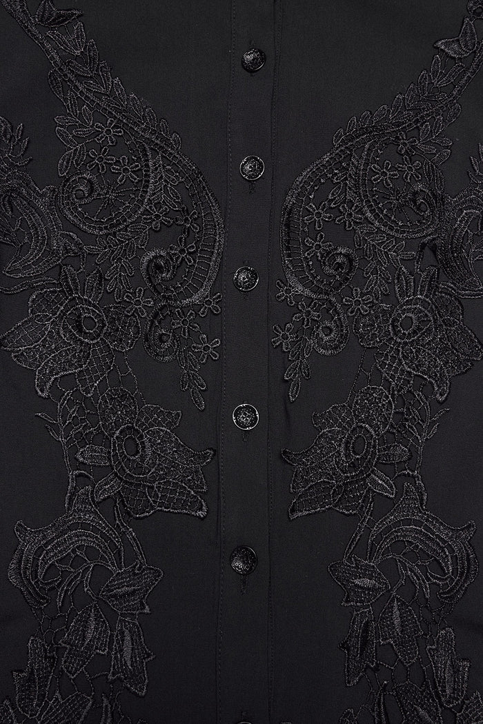 flared hem high collared victorian sleeveless top