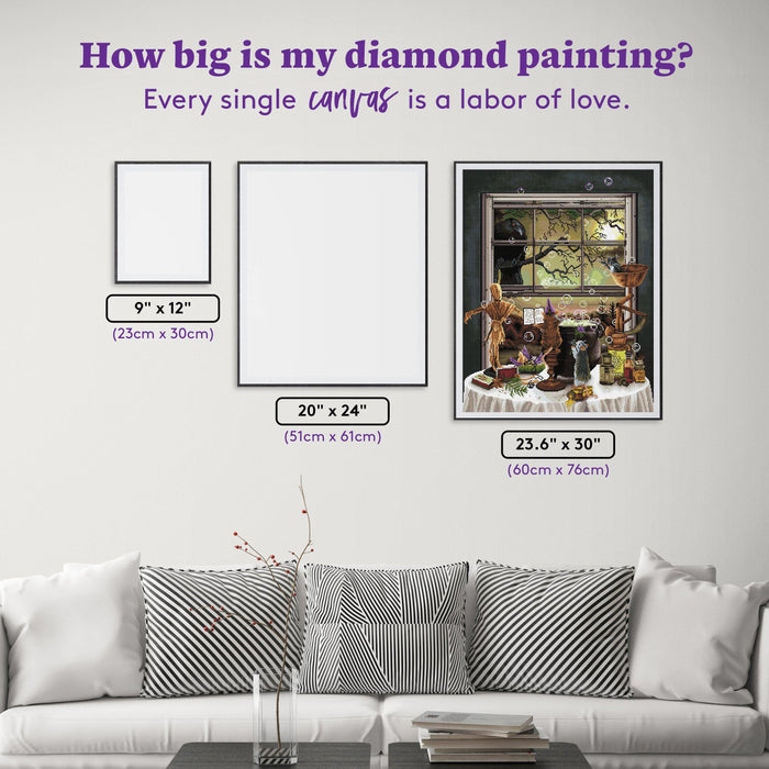 Diamond Painting Midnight Magic 23.6" x 30" (60cm x 76cm) / Square with 60 Colors including 3 ABs and 1 Iridescent Diamonds and 1 Fairy Dust Diamonds / 73,200