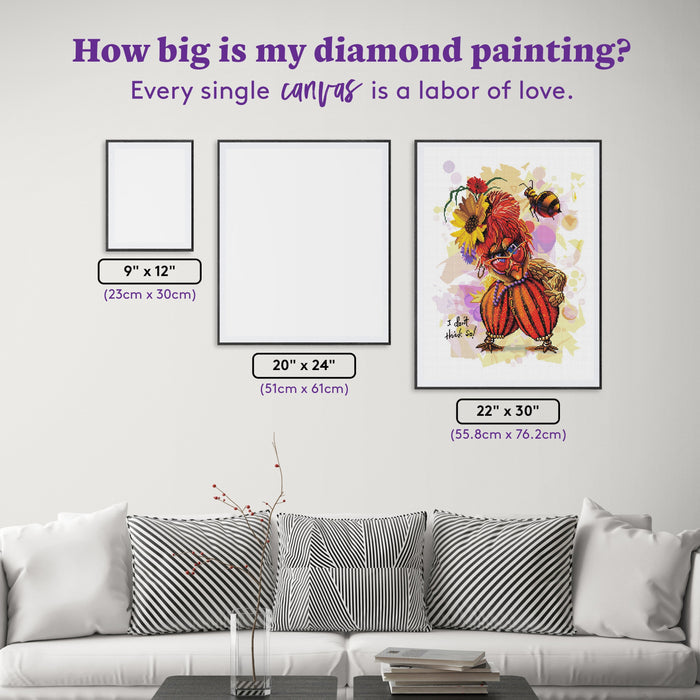 Diamond Painting MILDRED -  I don't think so! 22" x 30" (55.8cm x 76.2cm) / Round with 58 Colors including 3 ABs and 2 Fairy Dust Diamonds / 54,128