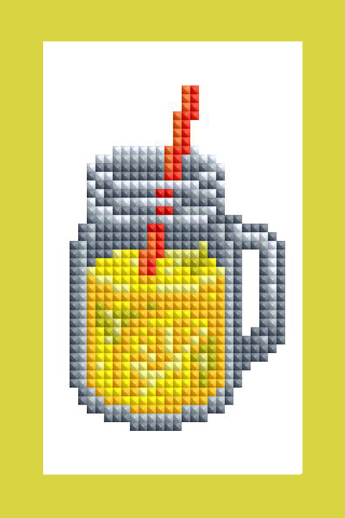 Diamond Painting Mini Dazzles - Drinks 3x5"(7.6cm"x12.7cm) / Square With 20 Colors Including 20 Fairy Dust Diamonds / 3,916