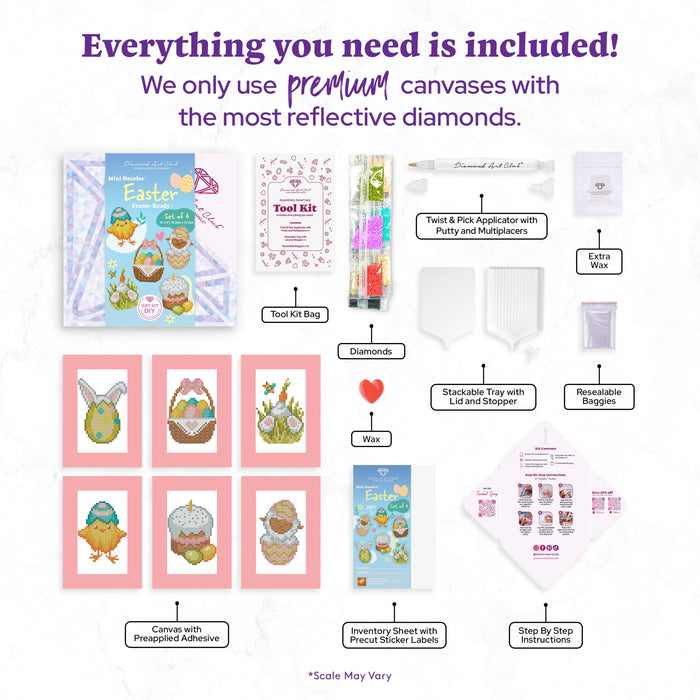 Diamond Painting Mini Dazzles™ - Easter 4" x 6" (10.2cm x 15.2cm) / Square With 19 Colors Including 19 Fairy Dust Diamonds / 4,425
