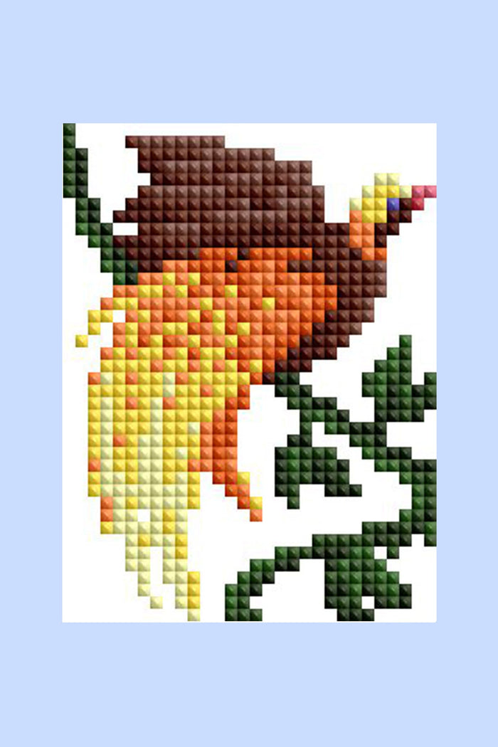 Diamond Painting Exotic Flower Set 3x4"(7.6cm"x10.2cm) / Square With 23 Colors Including 1 AB and 21 Fairy Dust Diamonds / 4,823
