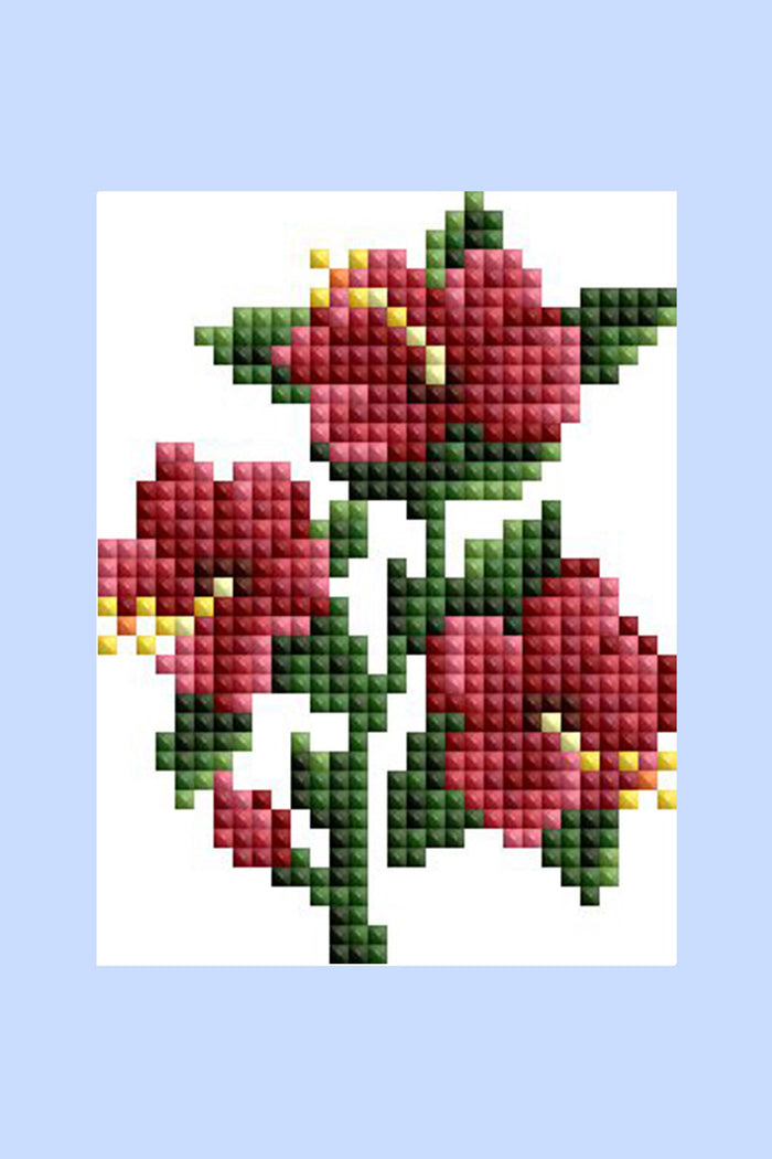 Diamond Painting Exotic Flower Set 3x4"(7.6cm"x10.2cm) / Square With 23 Colors Including 1 AB and 21 Fairy Dust Diamonds / 4,823