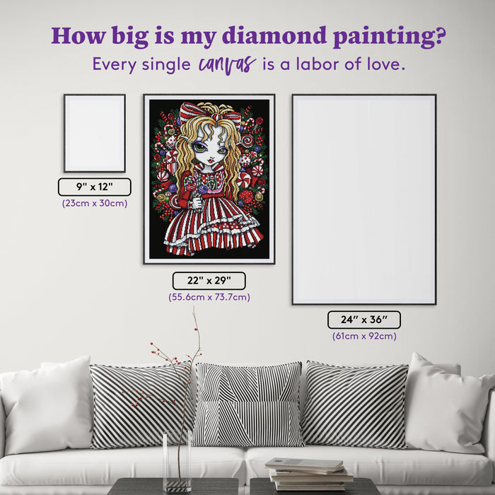 Diamond Painting Minikin Holly 22" x 29" (55.6cm x 73.7cm) / Round with 39 Colors including 2 ABs and 3 Fairy Dust Diamonds / 54,136