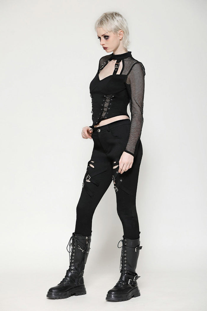 womens scene distressed shredded lowrise skinny jeans