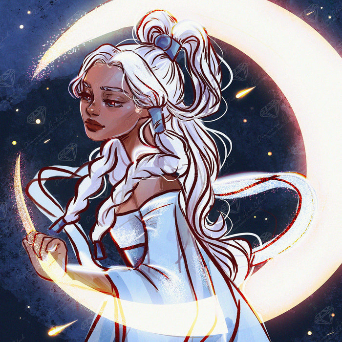 Diamond Painting Moon Goddess 22" x 22″ (56cm x 56cm) / Round with 42 Colors including 4 ABs / 39,601