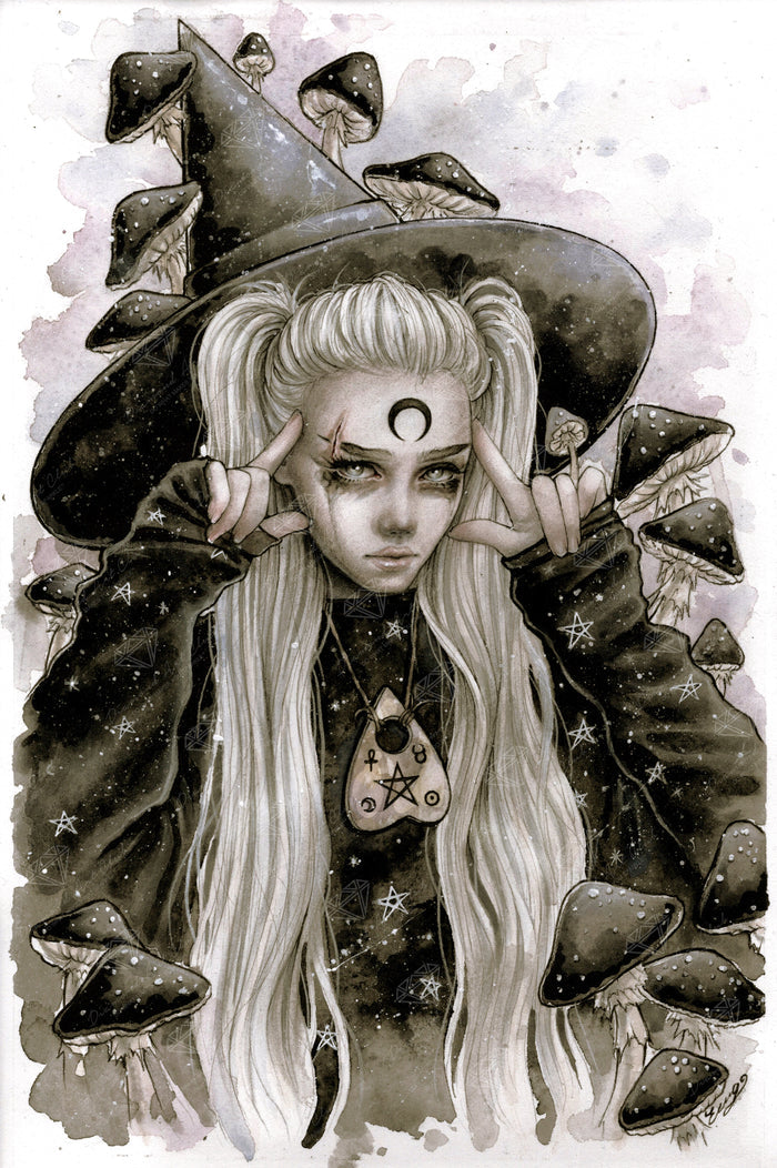 Diamond Painting Moon Witch 22" x 33" (55.8cm x 83.8cm) / Round with 23 Colors including 1 ABs and 2 Fairy Dust Diamonds / 59,501