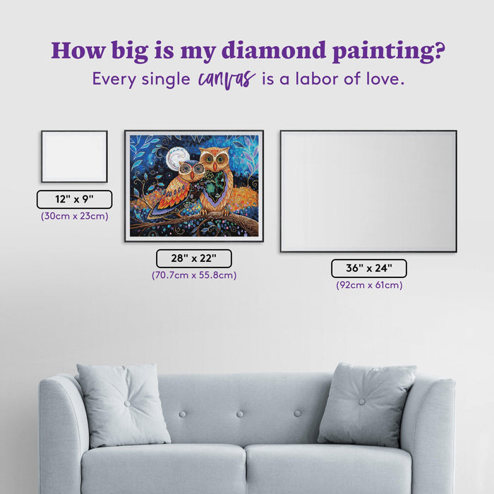 Diamond Painting Moonlit Moments 28" x 22" (70.7cm x 55.8cm) / Square with 57 Colors including 5 ABs and 1 Fairy Dust Diamonds / 63,616