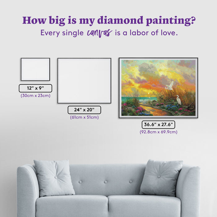 Diamond Painting Morning Glory 36.6" x 27.6" (92.8cm x 69.9cm) / Square with 94 Colors including 1 AB and 6 Fairy Dust Diamonds / 104,813