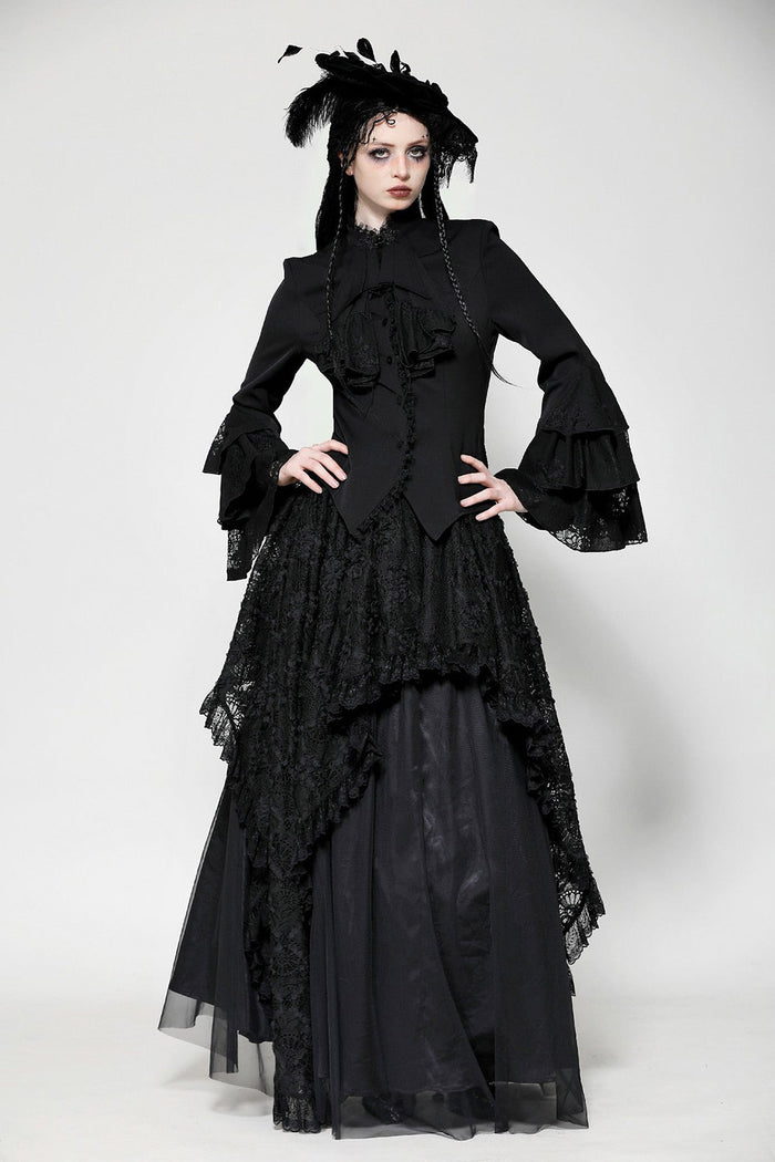 womens gothic pirate ruffled top