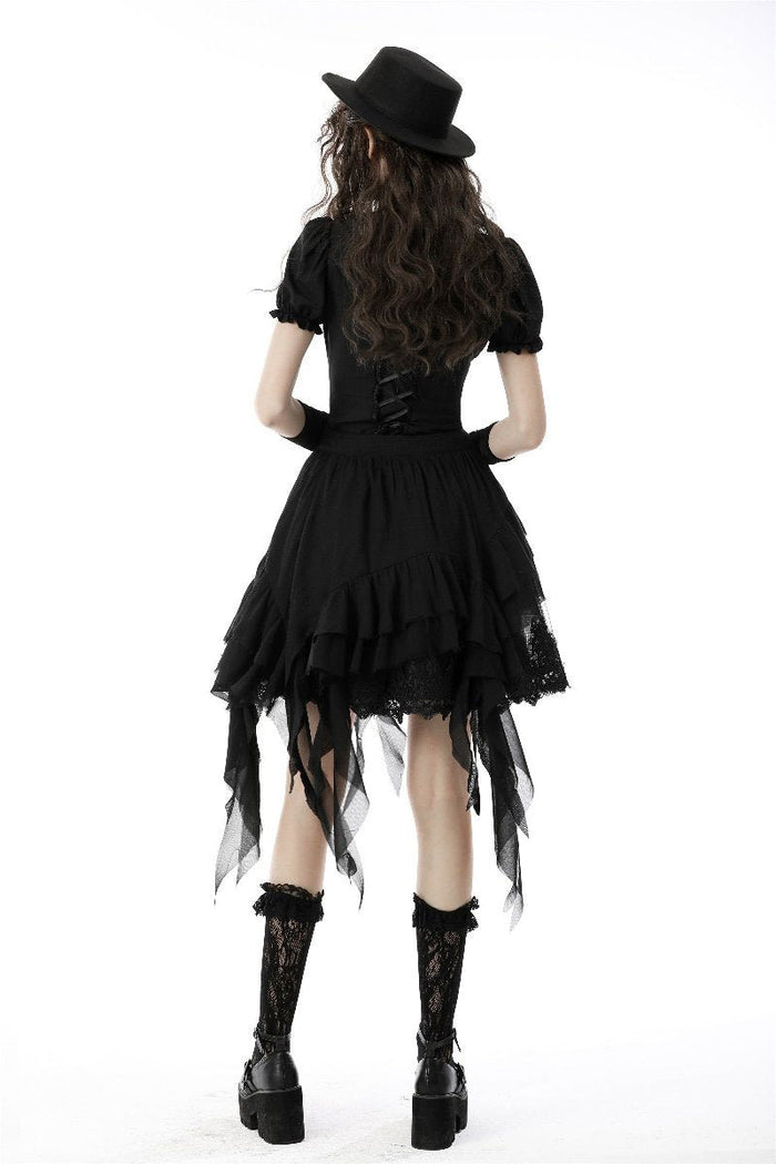 gothic lolita puffed shoulder top