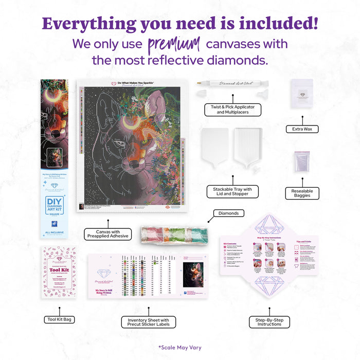 Diamond Painting My Story Is Still Being Written 20" x 24.5" (50.8cm x 62.2cm) / Square With 53 Colors Including 6 ABs and 1 Fairy Dust Diamonds / 51,000