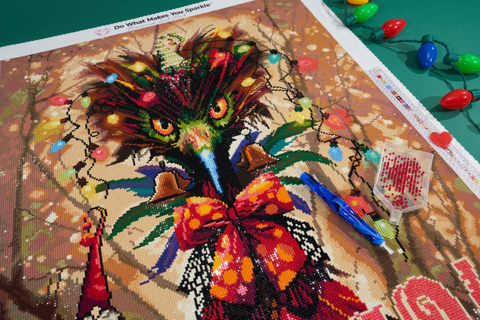 Diamond Painting Myrtle....ho ho ho 22" x 28" (55.8cm x 70.7cm) / Square with 67 Colors including 4 ABs and 2 Fairy Dust Diamonds / 63,616