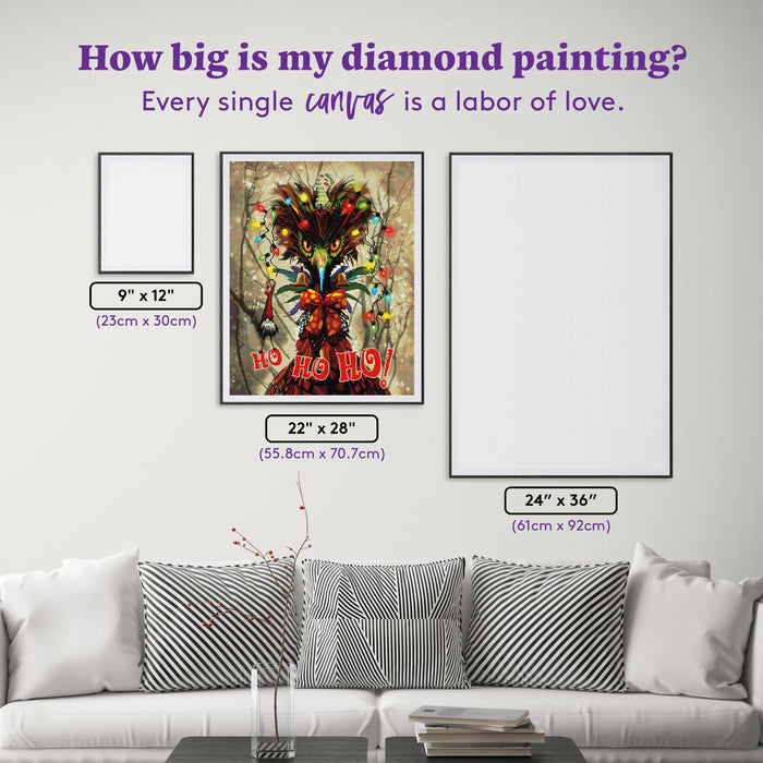 Diamond Painting Myrtle....ho ho ho 22" x 28" (55.8cm x 70.7cm) / Square with 67 Colors including 4 ABs and 2 Fairy Dust Diamonds / 63,616