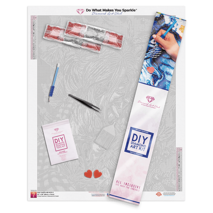 Diamond Painting Mystery Kit - Dark Fantasy 22" x 28″ (56cm x 71cm) / Square with 25 Colors including 2 ABs / 62,101