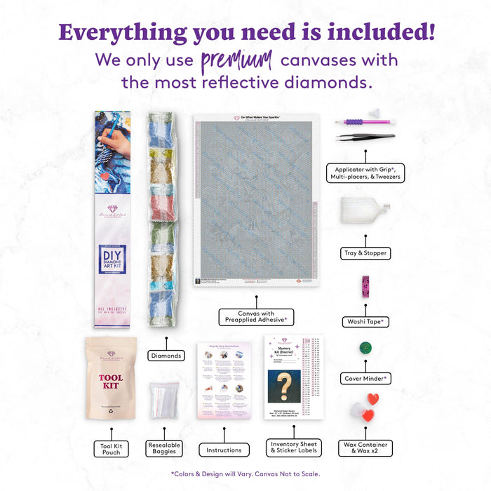 Diamond Painting Mystery Kit #35 - (Horror) 22" x 31" (55.8cm x 78.7cm) / Square with 58 Colors including 3 Diamonds / 70,784