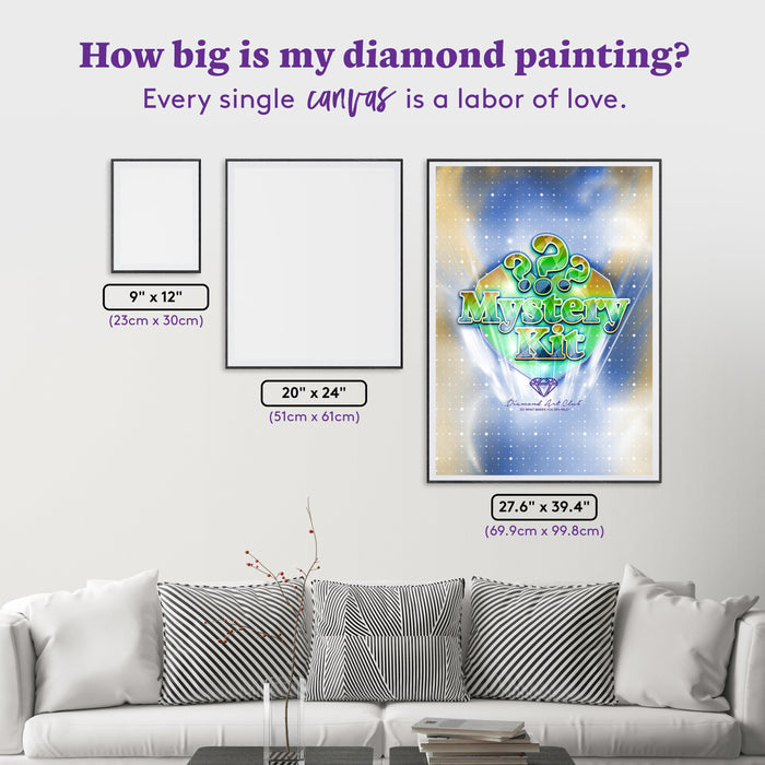 Diamond Painting Mystery Kit #72 - Animals 27.6" x 39.4" (69.9cm x 99.8cm) / Square with 51 Colors including 1 AB and 3 Fairy Dust Diamonds / 112,681