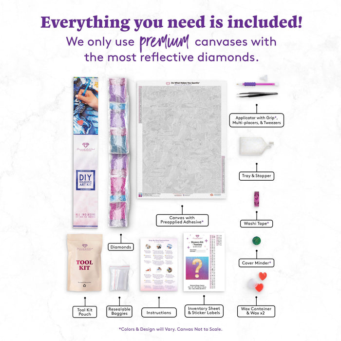 Diamond Painting Mystery Kit - Fantasy 22" x 30" (56cm x 76cm) / Square With 39 Colors Including 4 ABs / 68,320