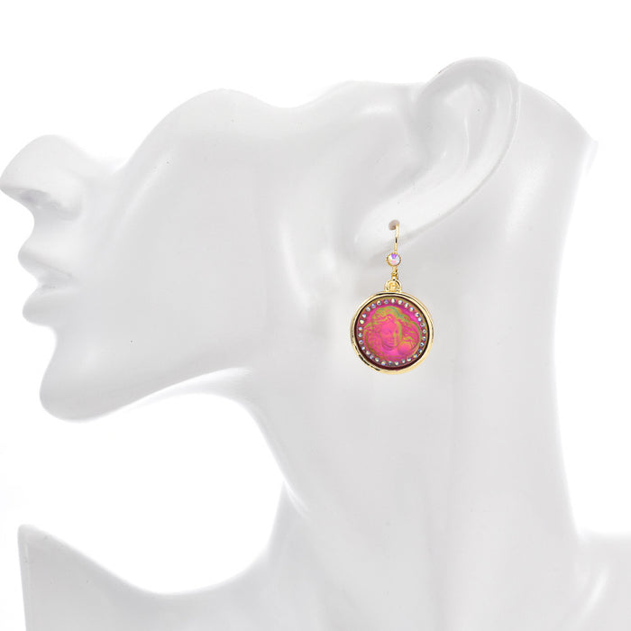Mystic Dream Angel 18mm Leverback Earrings (Goldtone/Mystic Iridis)