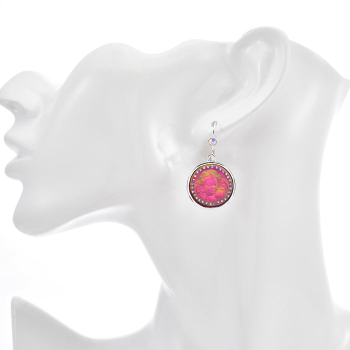 Mystic Dream Angel 18mm Leverback Earrings (Sterling Silvertone/Mystic Iridis)
