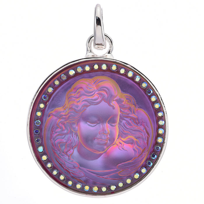Mystic Dream Angel Love Never Dies Open Ring Charm (Sterling Silvertone/Mystic Iridis)
