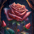 Diamond Painting Mystic Rose 17" x 17" (42.8cm x 42.8cm) / Square with 44 Colors including 3 ABs and 1 Fairy Dust Diamond / 29,584