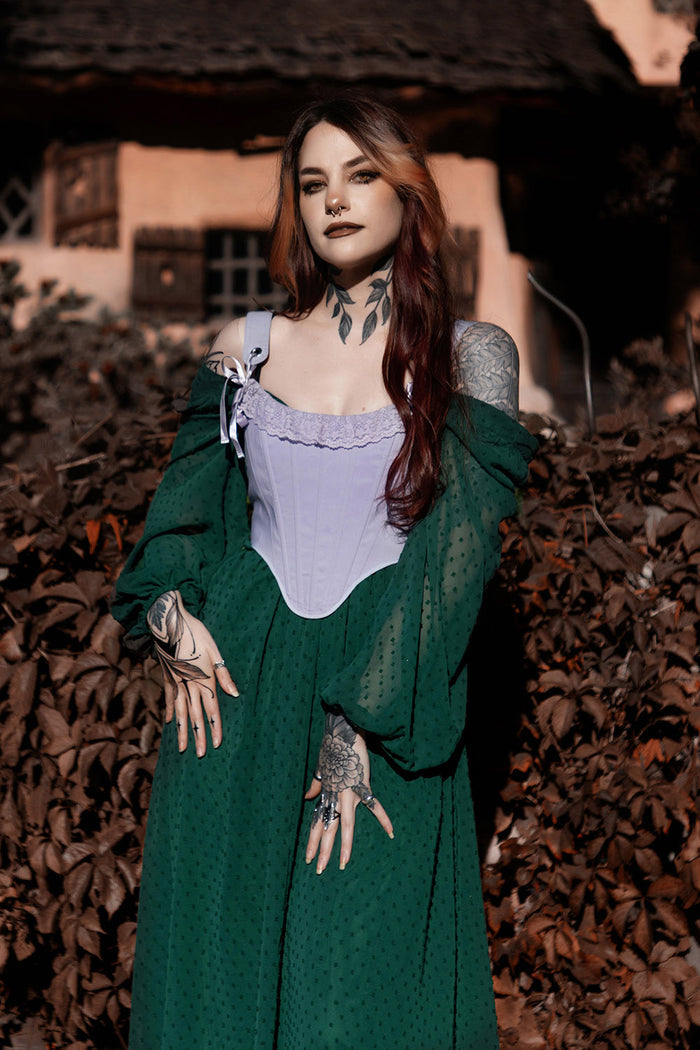dark cottagecore corset top