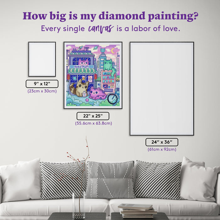 Diamond Painting Neko Mart 22" x 25" (55.6cm x 63.8cm) / Round with 50 Colors including 3 ABs and 3 Fairy Dust Diamonds / 46,864