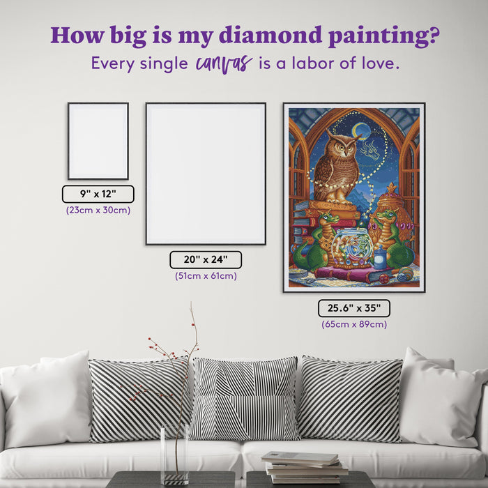 Diamond Painting Night Visitor 25.6" x 35" (65cm x 89cm) / Square with 66 Colors including 1 ABs and 1 Iridescent Diamond and 3 Fairy Dust Diamonds / 93,177