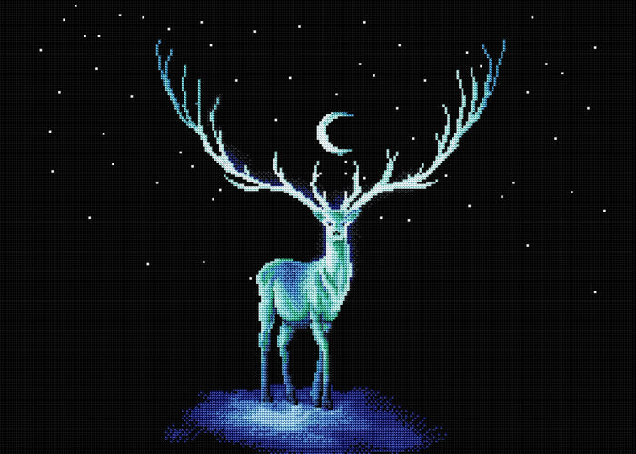 Diamond Painting Nightbringer 30.3" x 21.6" (77cm x 55cm) / Round with 18 Colors Including 1 AB / 53,233