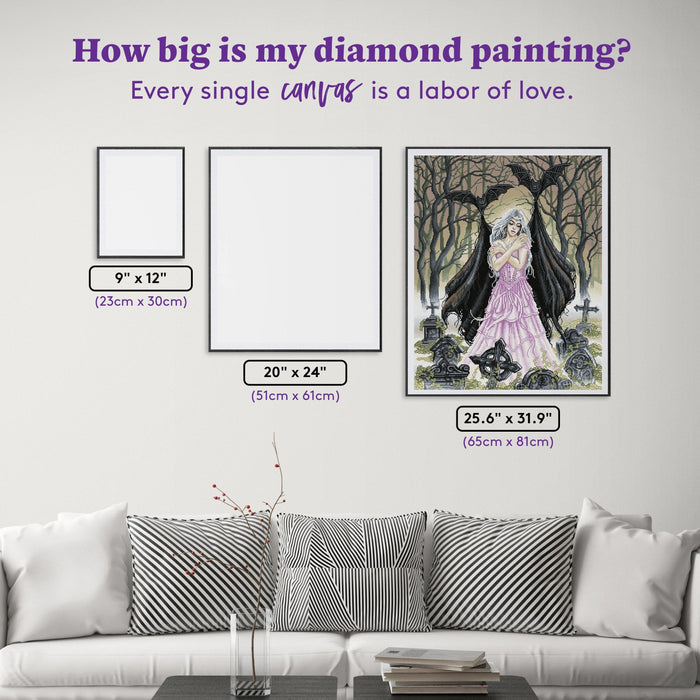Diamond Painting Night's Embrace 25.6" x 31.9" (65cm x 81cm) / Square with 37 colors including 3 ABs / 84,825