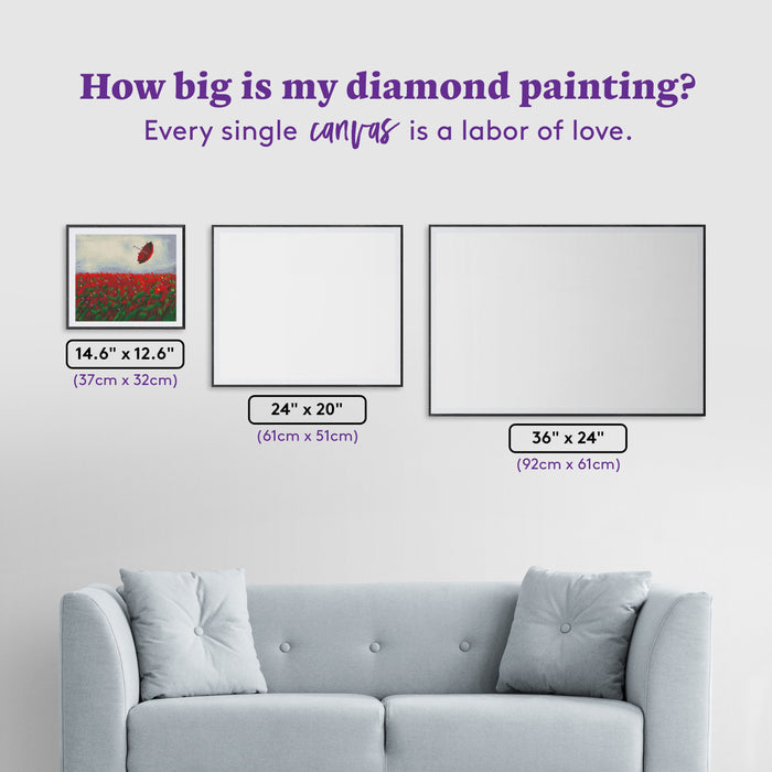 Diamond Painting Not A Care In The World 14.6″  x 12.6″ (37cm x 32cm) / Round With 18 Colors including 1 AB / 14803