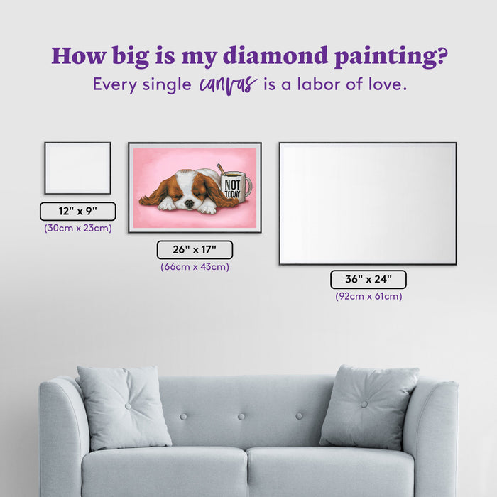 Diamond Painting Not Today 26" x 17" (66cm x 43cm) / Round with 23 Colors including 2 ABs / 12,709