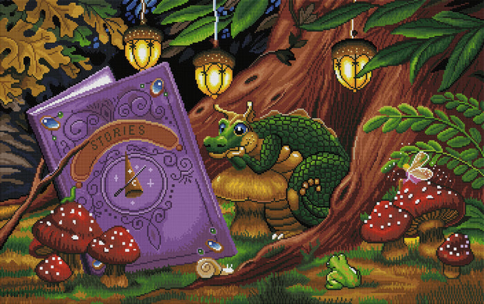 Diamond Painting O For a Book and a Shady Nook 35" x 22" (89cm x 56cm) / Square with 52 Colors including 5 ABs / 77,792