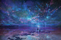 Diamond Painting Ocean, Stars, Sky, and You Round With Aurora Borealis Accents / 14.6" x 22.4" (38cm x 58cm) / 27,068
