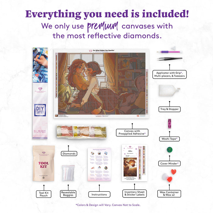 Diamond Painting Office 22" x 31" (78.7cm x 55.8cm) / Square with 62 Colors including 1 AB and 2 Fairy Dust Diamonds / 70,784