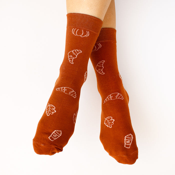 Orange Autumn Icons Socks