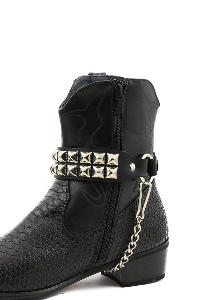 gothic boot strap with chain