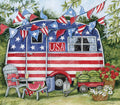 Diamond Painting Patriotic Camper 25" x 22" (64cm x 56cm) / Square with 43 Colors including 4 ABs / 57,344