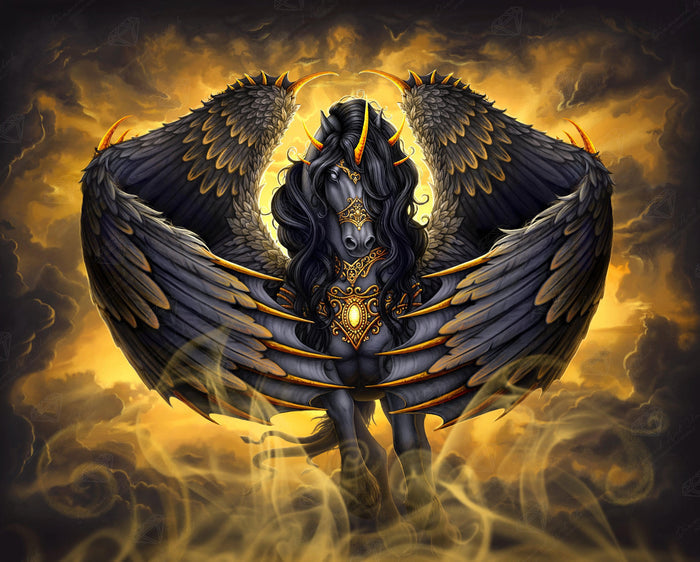 Diamond Painting Pegasus 31.9" x 25.6" (81cm x 65cm) / Square with 43 Colors including 2 ABs / 84,825