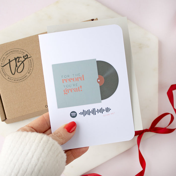 Personalised Song Code 'For The Record...' A6 Card | Add on