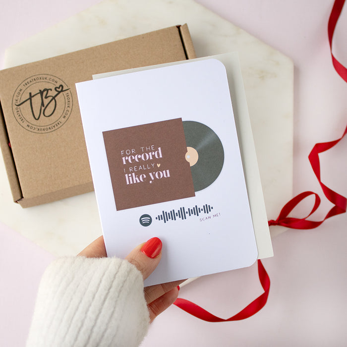 Personalised Song Code 'For The Record...' A6 Card | Add on