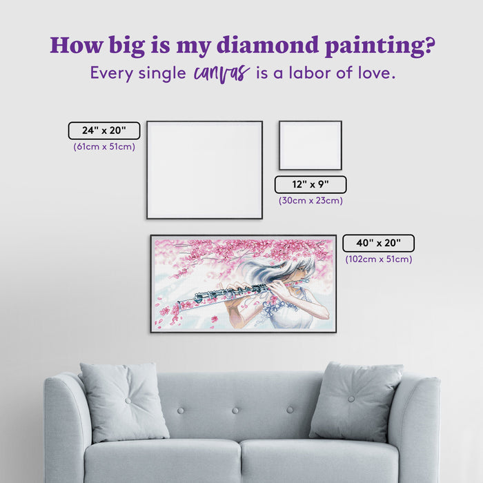 Diamond Painting Petals Fall 40" x 20" (102cm x 51cm) / Square with 42 Colors including 2 ABs / 83,436