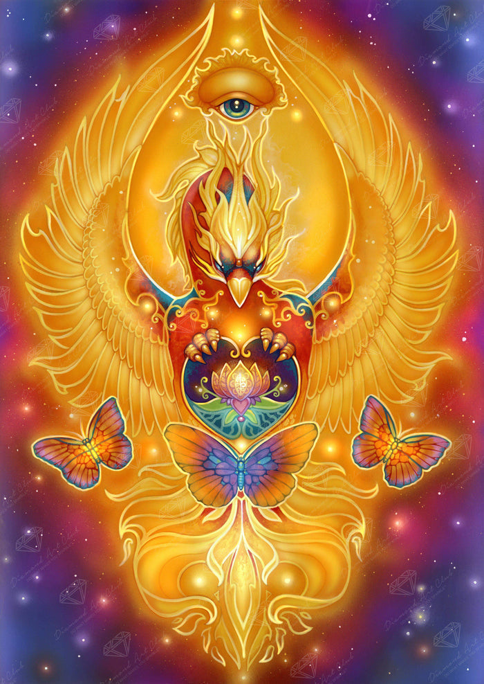 Diamond Painting Phoenix 22" x 31" (56cm x 79cm) / Square With 43 Colors Including 4 ABs / 68,952