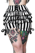 tiered black and white striped bloomers
