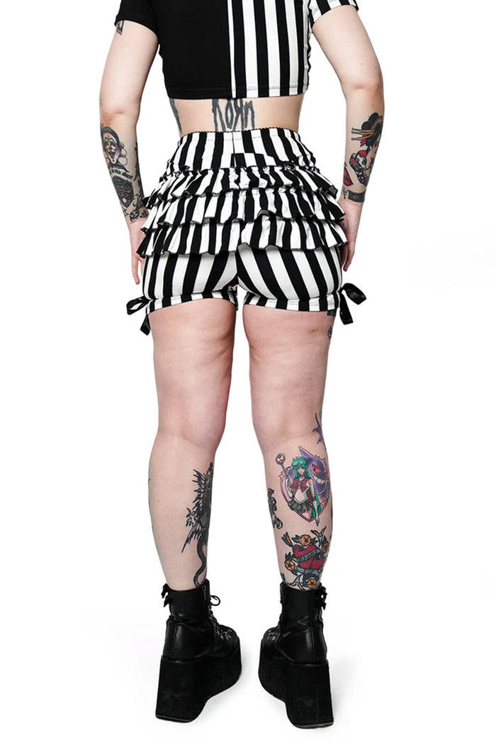 circus tiered black and white striped bloomers