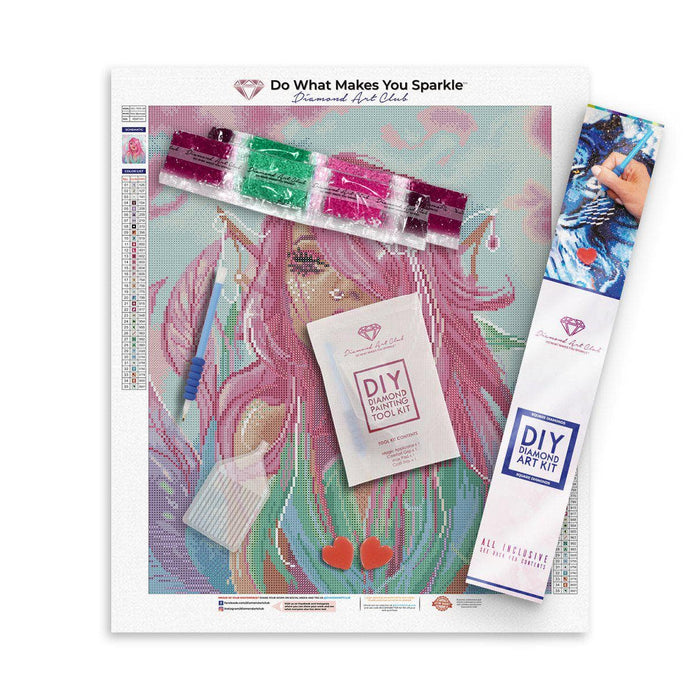 Diamond Painting Pink Mermaid 16.5" x 20.1″ (42cm x 51cm) / Square With 35 Colors Including 3 ABs / 33,000