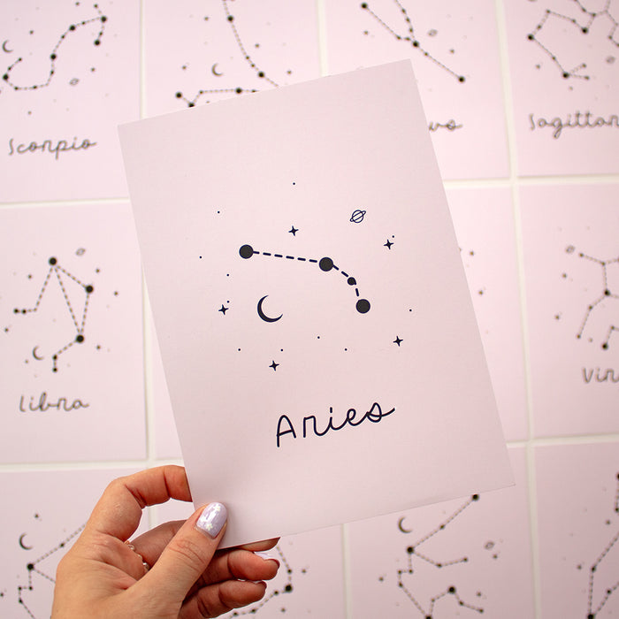 PINK Personal Star Sign Print