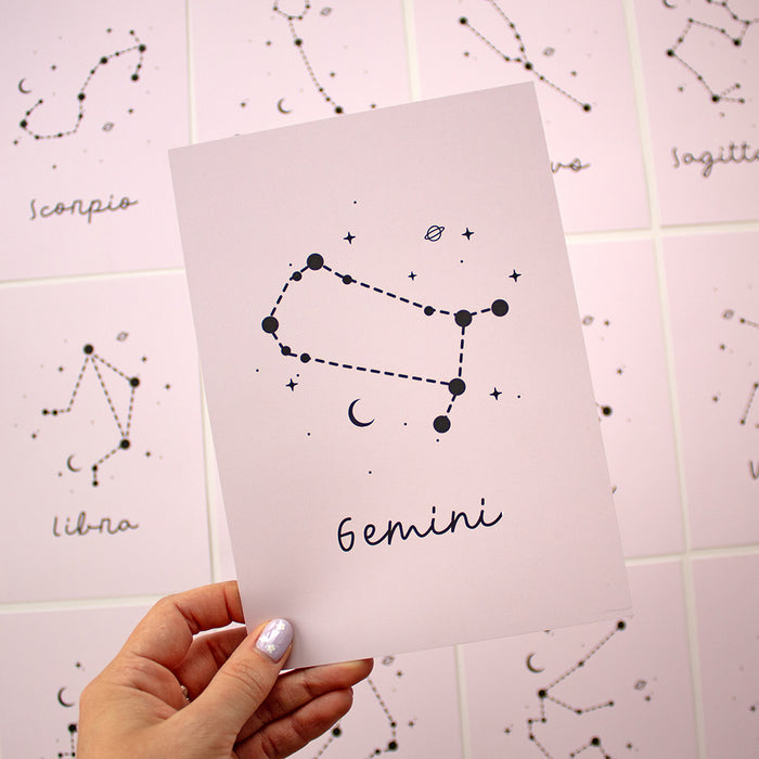 PINK Personal Star Sign Print