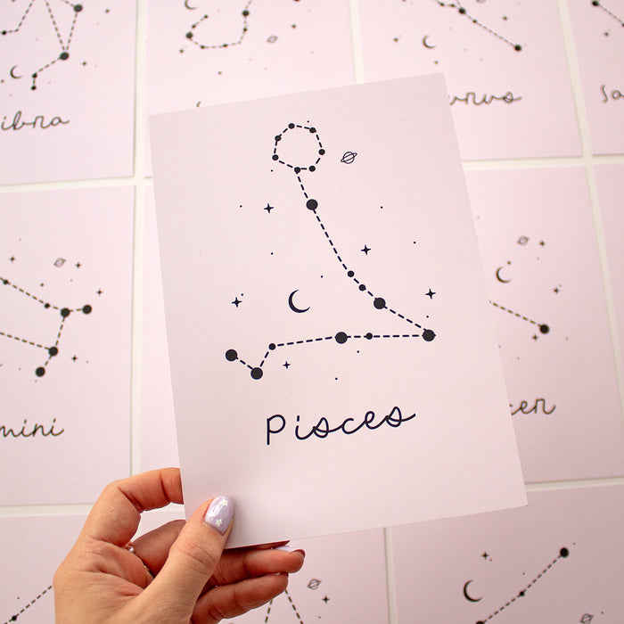 PINK Personal Star Sign Print